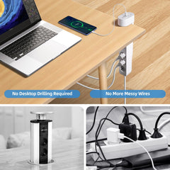 Stekkerdoos met USB - Verlengsnoer - Verlengkabel - 1,4M - Wit - Aigostar