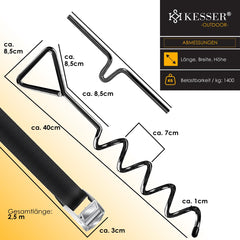 KESSER® 4x grondanker - Inc. Spanbanden - 40cm - RVS - Zwart