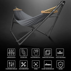 KESSER® XXL Hangmat 2 personen - Tot 200kg - Metalen Frame - Grijs