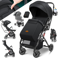 KIDIZ® Kinderwagen - Wandelwagen - Kinderbuggy - Zwart