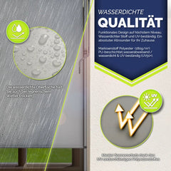 Klemluifel - Balkon luifel - Verticale luifel - 120 x 310 cm - Grijs - Tillvex®