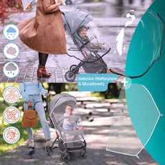 KIDIZ® Kinderwagen - Wandelwagen - Kinderbuggy - Grijs •