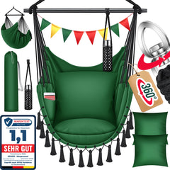 Hangstoel - Binnen & Buiten - Hangschommel - Tot 150kg - Groen - KESSER®