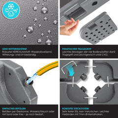 KESSER® Parasoltegel - Parasolvoet - Vulbaar tot 80 kg - Grijs