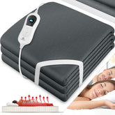 KESSER® Elektrische Onderdeken Warmtedeken met automatisch uitschakelende afstandsbediening | warmte deken met 3 temperatuurstanden | voor matrasverwarming | van zacht fleece - Antraciet zonder motief (150 cm x 80 cm)