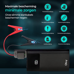 12V Jumpstarter voor Auto - 1500A - Starthulp met Powerbank, LED Zaklamp en SOS Noodlicht - Startkabels met Accu - Startbooster - Olvy