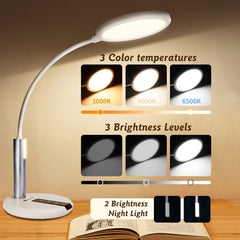 Bureaulamp - Tafellamp - Tafellamp slaapkamer - Wit - Aigostar