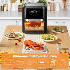 Airfryer oven XXL - heteluchtfriteuse - 12L - 1700W - Zwart - Aigostar
