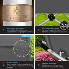 Ligbed - Ligstoel - Zonnebed - Relaxstoel - Antraciet - KESSER®