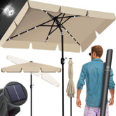KESSER® Parasol LED Solar - Verstelbaar - Vierkant - Beige