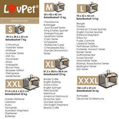 Reisbench hond - Draagtas hond - Transportbox - 81x58x58 cm - Beige