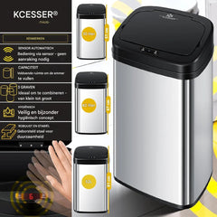 KESSER® Sensor Prullenbak - Afvalbak - Vuilnisbak - 30L - Grijs