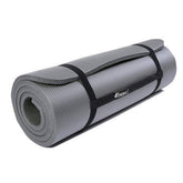 Yogamat - Fitness mat - Sportmat - Yoga mat extra dik - 185x60 cm - Grijs - TRESKO