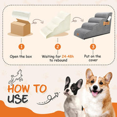 Hondentrapje voor honden - 40x72x50 cm - Grijs - Nobleza