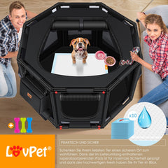 Puppyren - Hondenren- Dierenren - 62x112x112 cm - Zwart - LOVPET®