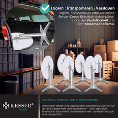 Statafel - Bartafel - Statafelrok - Partytafel - 70-110cm - Zilver - KESSER®