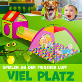 KIDIZ® Ballenbak Speeltent - Kindertent met 200 ballen - Ballenbad Speelhuis - Ideaal voor huis & tuin - Tunnel - XXL