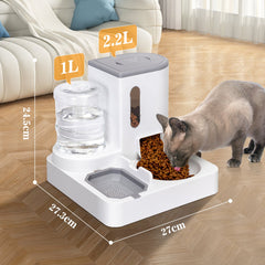 Automatische voerbak kat - Voerautomaat - Voerdispenser - Wit - Nobleza