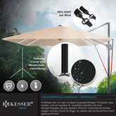 KESSER® Parasol Zwenkparasol SUN XL 300 x 300 cm incl. hoes + windbescherming draaibaar kantelbaar marktparasol groot 360° draaibaar tuinparasol met zwengel zonwering UV50+