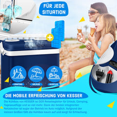 Koelbox Elektrisch – 12V en 230 volt - Coolbox - Frigobox - 32L – Blauw •