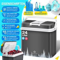 Koelbox Elektrisch – 12V en 230 volt - Coolbox - Frigobox - 24L – Antraciet