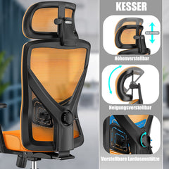 KESSER® Ergonomische Bureaustoel - Gamestoel - Office Chair - Oranje