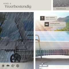 Ligbed - Ligstoel - Zonnebed - Verstelbaar - Grijs - Tectake®