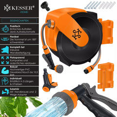 Wandslangenbox - Tuinslanghaspel - Tuinslang met haspel - 15 meter - Zwart