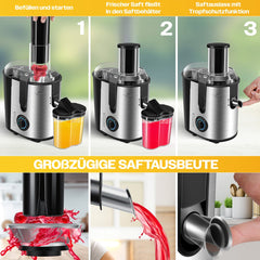 KESSER® Sapcentrifuge - Juicer voor Groenten & Frui - 1100W - Zilver