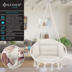 KESSER® Hangstoel Chill met Kussen voor Binnen en Buiten tot 150 kg - Beige