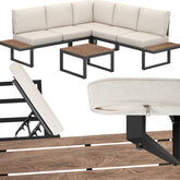 Tuinset - 5 personen - Loungeset - Tuinmeubels - Bruin - Tectake