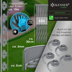 KESSER® Gazonrand - Tuinrand - 10m - 5cm - Grijs