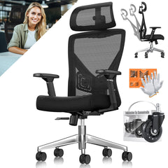 Ergonomische Bureaustoel - Gamestoel - Office Chair - Zwart - KESSER®