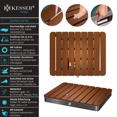 KESSER® Tuindouche met geïntegreerd voetpedaal - Buitendouche Saunadouche Camping Douche Houtlook 70x55cm Vierkant - Donkerbruin