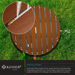 KESSER® Tuindouche met geïntegreerd voetpedaal - Buitendouche Saunadouche Camping Douche Houtlook ⌀70 Rond - Donkerbruin