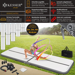 KESSER® Gymnastiekmat - Airtrack - Turnmat - 5M - Antraciet