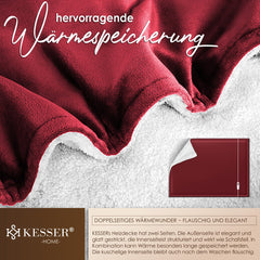 KESSER® Elektrische deken - Warmtedeken - 200x180cm - Rood •