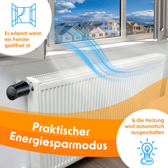 KESSER® Slimme Radiatorknop - Thermostaatkop - LCD-scherm - Zwart
