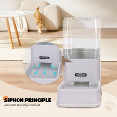 Automatische voerbak kat en hond - Voerautomaat - Voerdispenser - 2 stuks - Grijs - Nobleza •