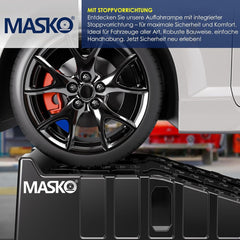 MASKO® Oprijplaat - set van 2 - tot 7 ton - Antisliplaag - Overrijbeveiliging - Zwart •