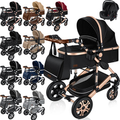 Kinderwagen 3 in 1 - Buggy - Wandelwagen - Kinderbuggy - Champagne - KESSER®