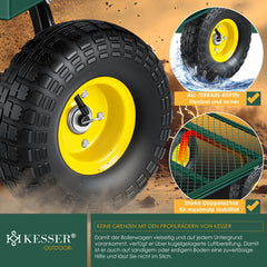 KESSER® Tuinkar - Bolderkar - 550 kg belastbaar - Groen