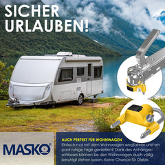 MASKO® Disselslot - Koppelingsslot - Aanhangwagenslot - Geel