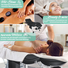 KESSER® Massagetafel inklapbaar - Tot 225kg - Verstelbaar - Zwart