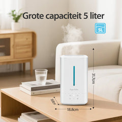Luchtbevochtiger slaapkamer - Humidifier - 5L - Wit - Taylor Swoden •