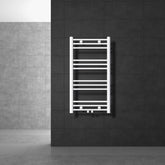 LuxeBath Badkamerradiator Sahara 500x800 mm, wit, recht met middenaansluiting, designradiator handdoekverwarmer, handdoekdroger