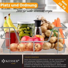 Keukenlade - Telescopische lade - 40 cm - Zilver - KESSER®