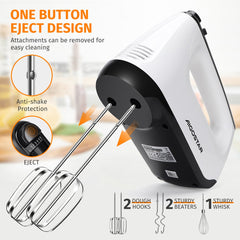 Handmixer - 5 Snelheden met Turbo - RVS Deeghaken & Gardes - 400W - Aigostar