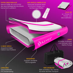 KESSER® Gymnastiekmat - Airtrack - Turnmat - 5M - Roze