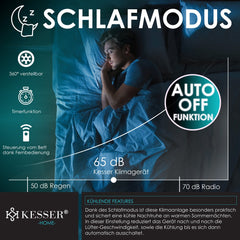 KESSER® 4in1 Mobiele airconditioning - Luchtontvochtiger - 9000BTU - Zwart •